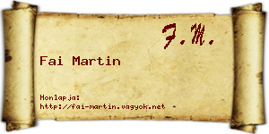 Fai Martin névjegykártya